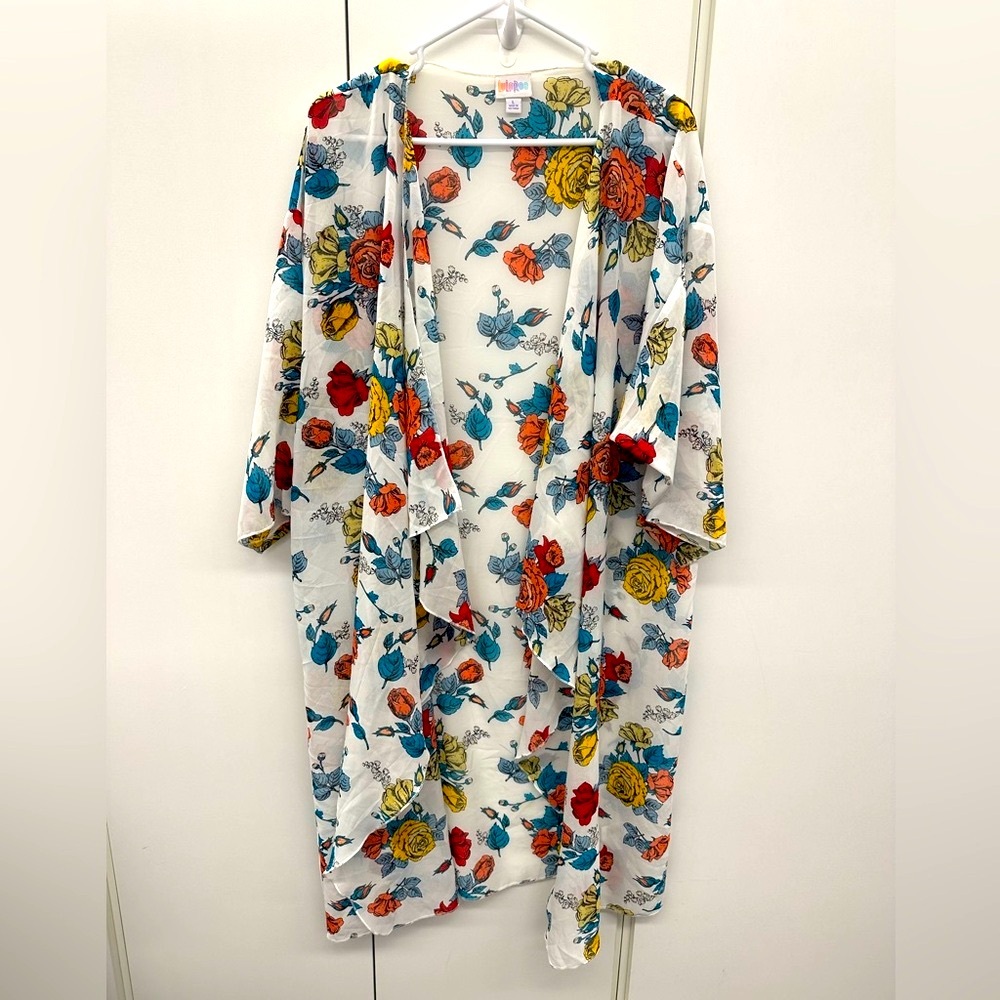 Floral Kimono with Multicolor Design